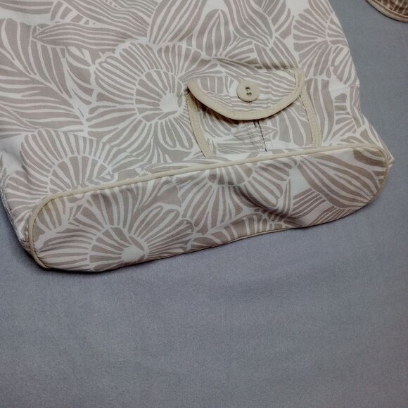 Aeropostale Floral Canvas Crossbody Bag Purse Neutral Cotton Fabric Lined Handbg - Picture 4 of 8